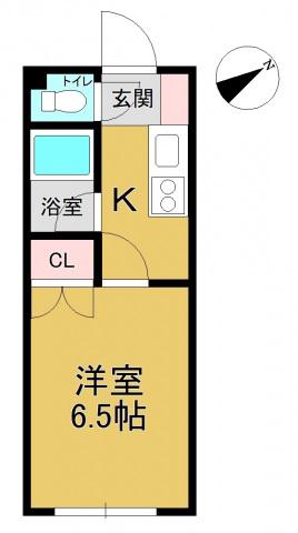 さかいマンション(1K/2階)の間取り写真