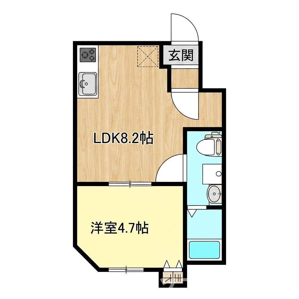 リベルテ村上(1LDK/1階)の間取り写真