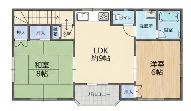 コスタビル(2LDK/3階)の間取り写真