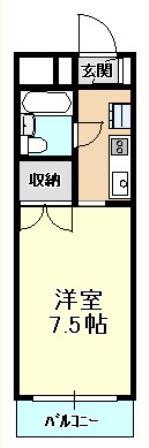 アビヨンKAB1(1K/3階)の間取り写真