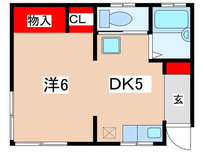 若竹荘(1DK/1階)の間取り写真
