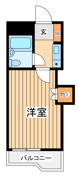 ライオンズマンション東神奈川(1K/4階)の間取り写真
