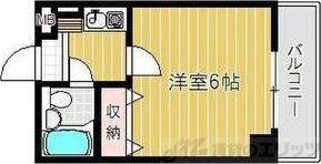 アクエルド大淀(1K/6階)の間取り写真