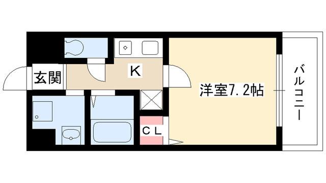 ラフォーレ千種(1K/6階)の間取り写真