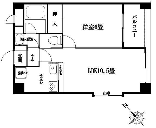 AHKUTY 東谷山(1LDK/5階)の間取り写真