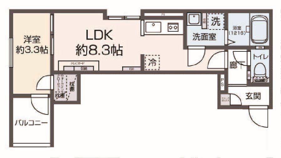TIDY西小倉(1LDK/3階)の間取り写真