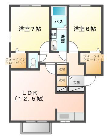 ザ・ギャラリー(2LDK/2階)の間取り写真
