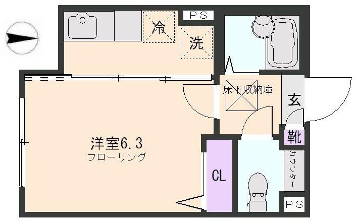COSMOS(1K/1階)の間取り写真