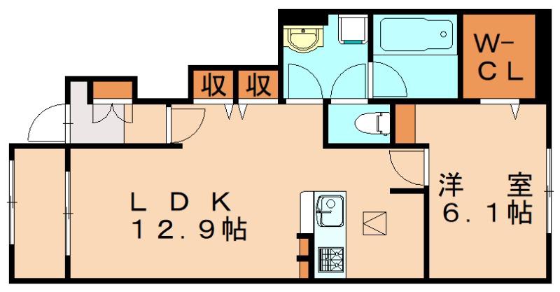 ラ・フィオーレ(1LDK/1階)の間取り写真