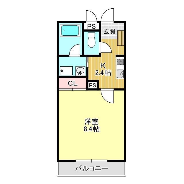 グランメール千本A(1K/3階)の間取り写真