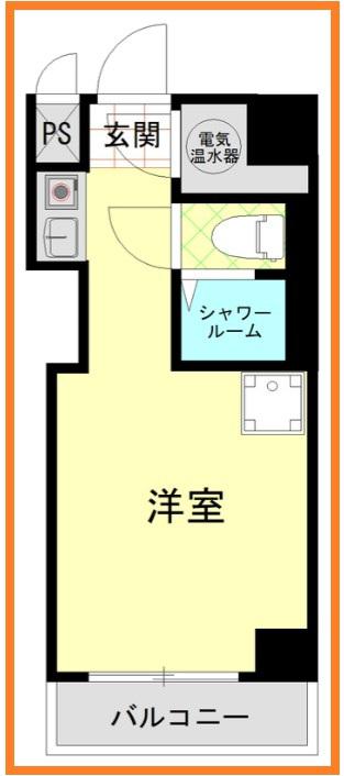ハイツ芝大門(ワンルーム/6階)の間取り写真