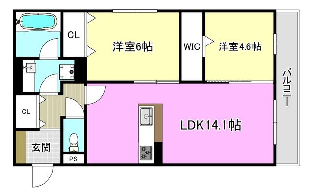 ラヴィエール南茨木I(2LDK/3階)の間取り写真