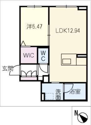 ブリリアントコート(1LDK/1階)の間取り写真