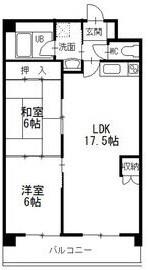 タキマツ第6マンション(2LDK/6階)の間取り写真