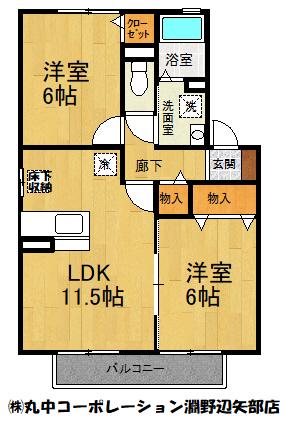 アタラクシアC(2LDK/1階)の間取り写真