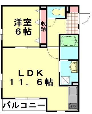 ファーストガーデン(1LDK/2階)の間取り写真