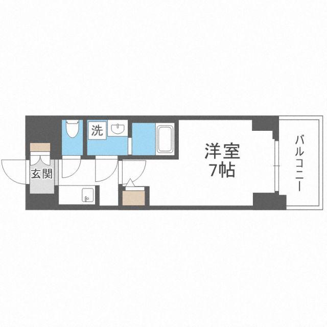 S-RESIDENCE福島ALOVITA(1K/3階)の間取り写真