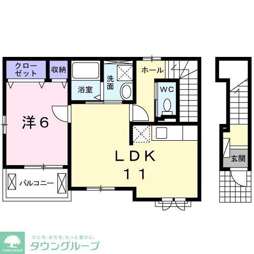 ヴィオラI(1LDK/2階)の間取り写真