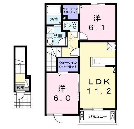 サニ-メゾン B(2LDK/2階)の間取り写真