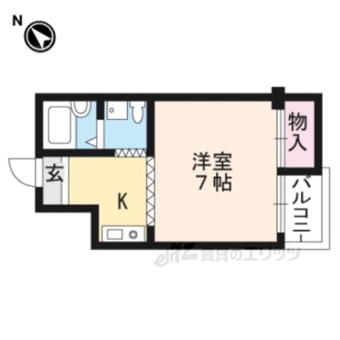 第1ハイツ高樋(1K/3階)の間取り写真
