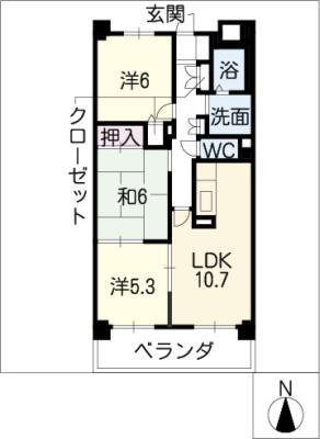 サーナ野並(3LDK/10階)の間取り写真