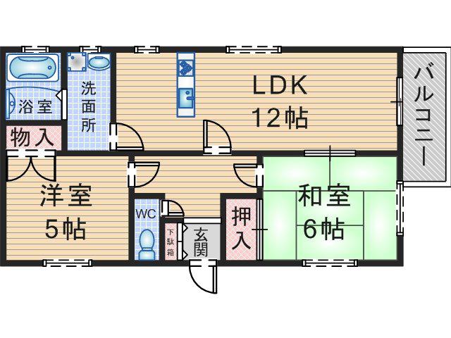 グレース(2LDK/2階)の間取り写真