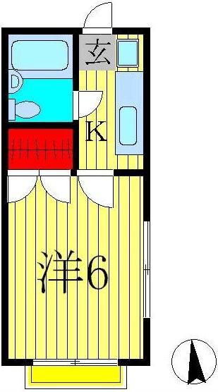 コーポグリーンヒル(1K/2階)の間取り写真
