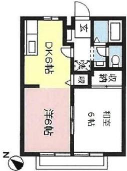 オーチャード香山A棟(2DK/2階)の間取り写真