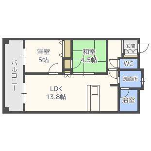 アメックス博多102プレミアム(2LDK/12階)の間取り写真
