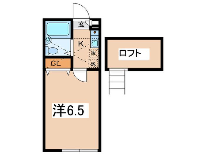 ディアコート三ツ境(1K/2階)の間取り写真