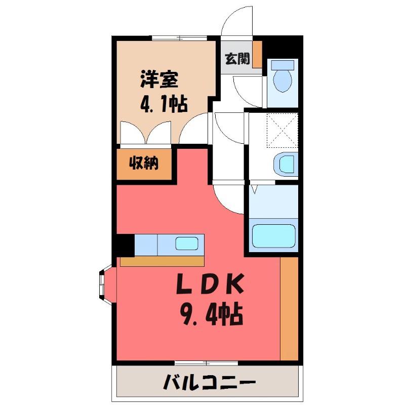マーベラス(1LDK/2階)の間取り写真