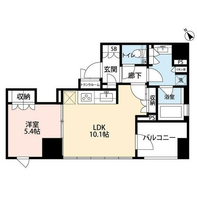 希神楽坂テラス 部屋番号602(1LDK/6階)の間取り写真