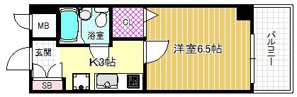 エスリード 北梅田(1K/3階)の間取り写真