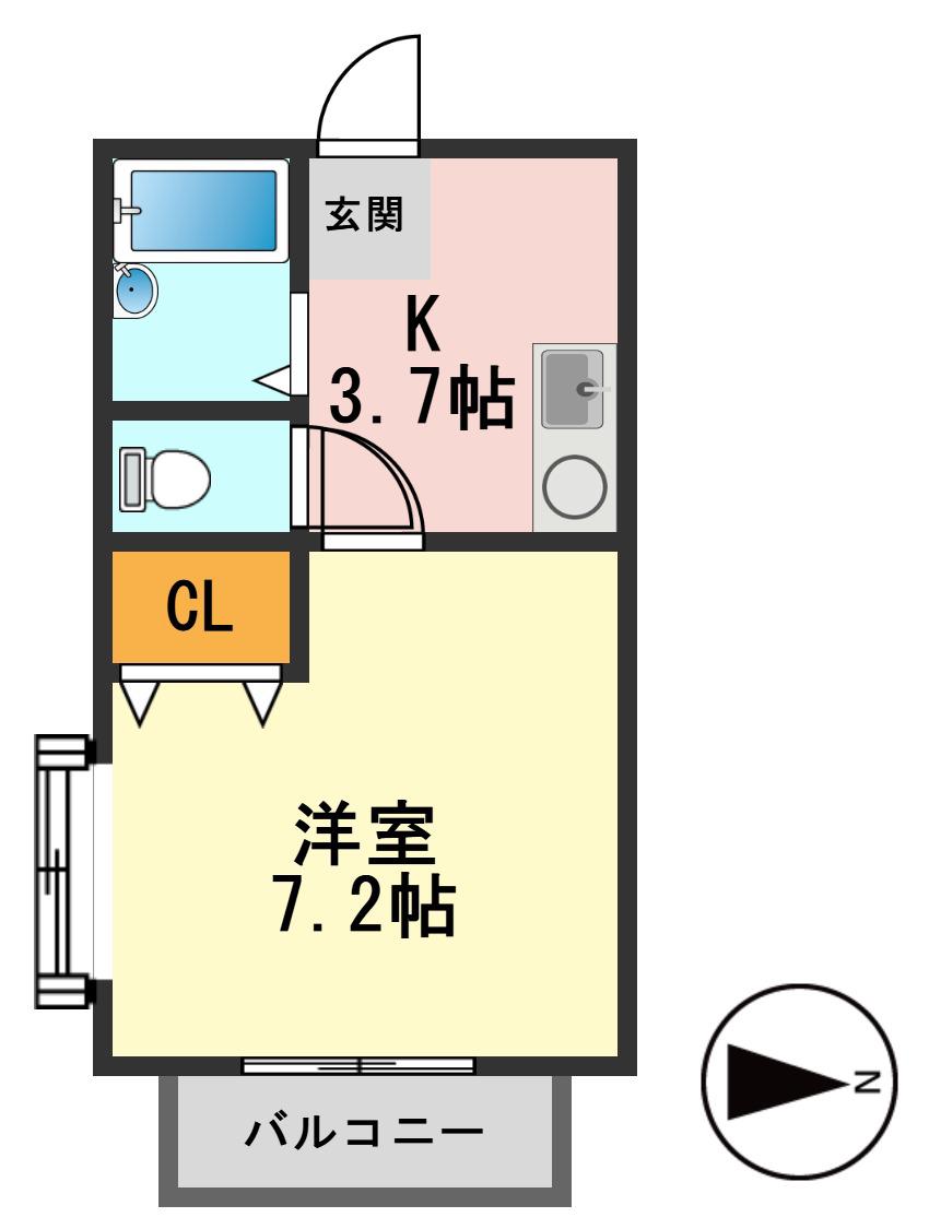 メゾン藤(1K/3階)の間取り写真