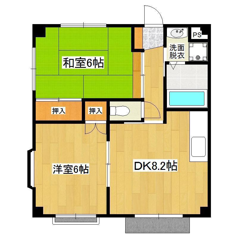クレールM21(2DK/2階)の間取り写真