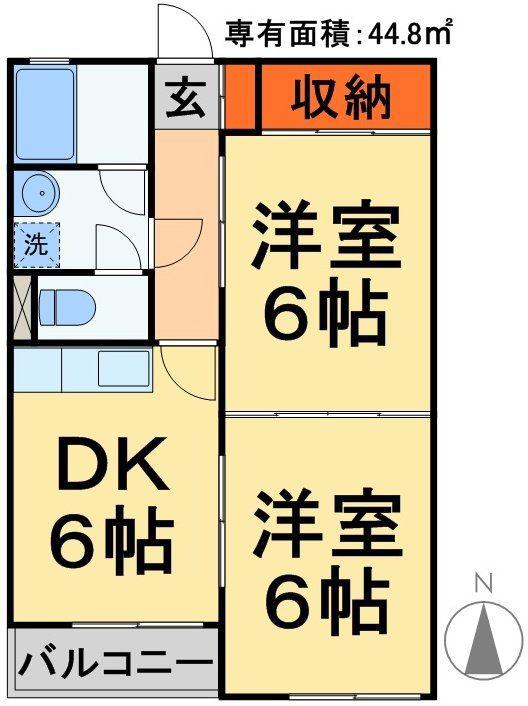菊マンション(2DK/3階)の間取り写真