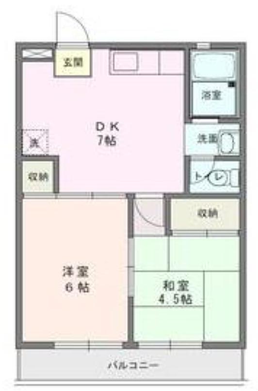 マンションヤジマA(2DK/1階)の間取り写真