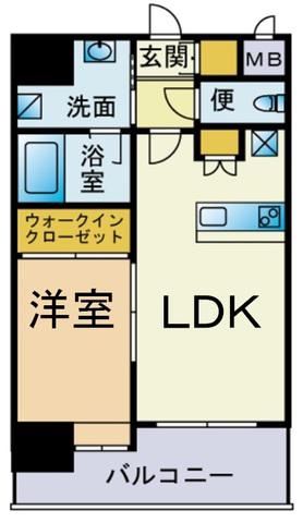 レガーロ千早(1LDK/5階)の間取り写真