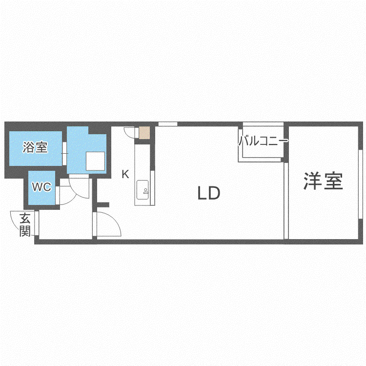 地下鉄東西線 菊水駅 徒歩5分 5階建 築13年(1LDK/2階)の間取り写真
