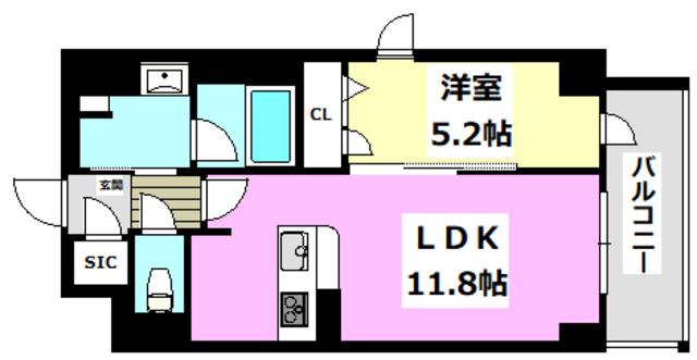 シャーメゾン舟木町(1LDK/5階)の間取り写真