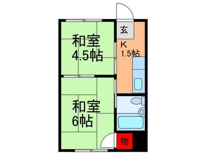 ハイツAC(2K/3階)の間取り写真