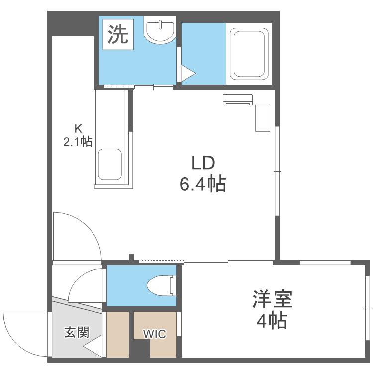 LICHTRARE平岸(1LDK/3階)の間取り写真