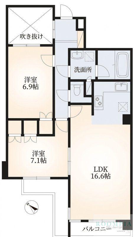 ラスターハウス(2LDK/2階)の間取り写真