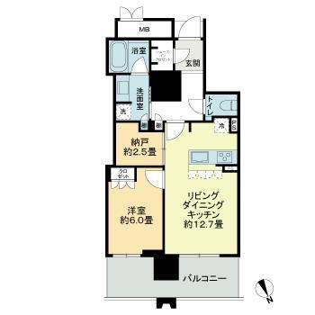 MJR熊本ザ・タワー(1SLDK/9階)の間取り写真