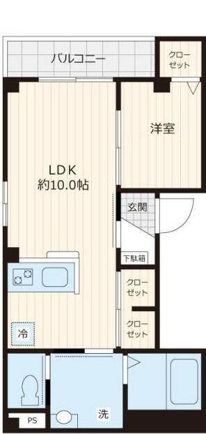 バハラ南小岩(1LDK/2階)の間取り写真