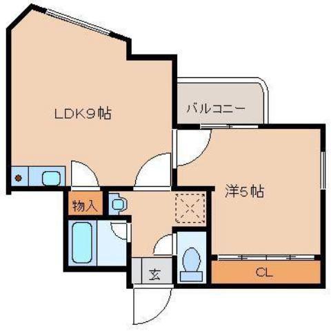 マトリクス(1LDK/6階)の間取り写真
