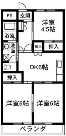 大嶋レジデンス(3DK/2階)の間取り写真