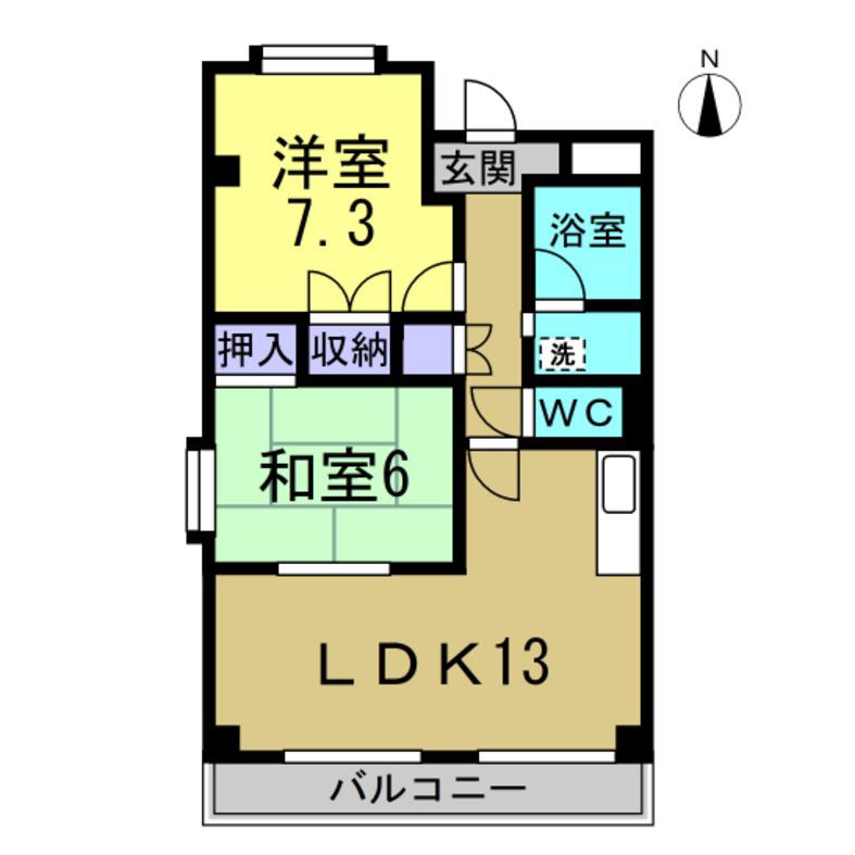 STARハイツ77(2LDK/3階)の間取り写真