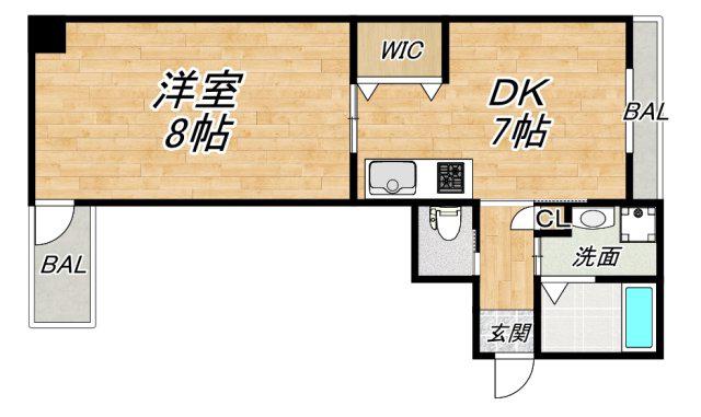 有本ビル(1DK/4階)の間取り写真