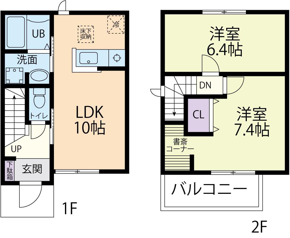 ブリーズ セゾン B(2LDK/1階)の間取り写真